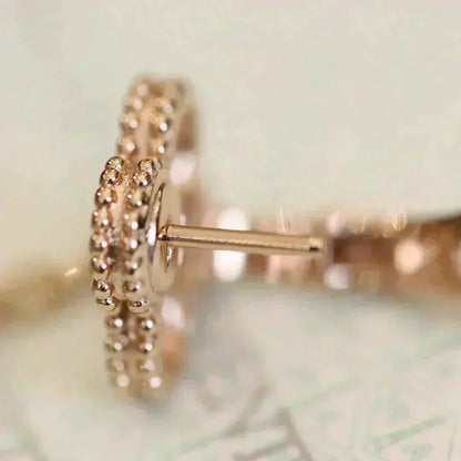 [AURORA]CLOVER MEDIUM 1 MOTIFS FUll DIAMOND EARRINGS