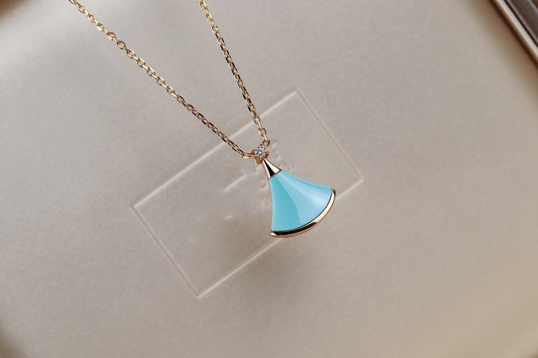 [AURORA]DREAM NECKLACE TURQUOISE PINK GOLD