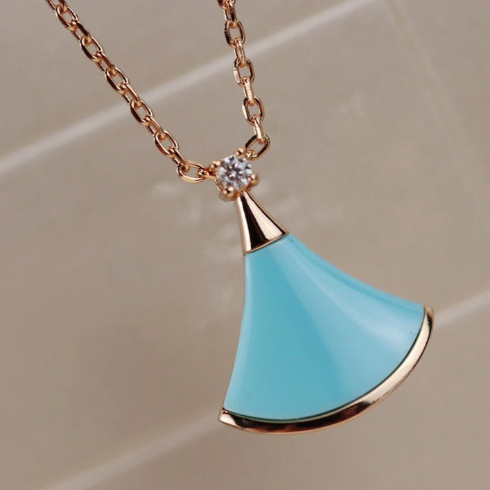 [AURORA]DREAM NECKLACE TURQUOISE PINK GOLD