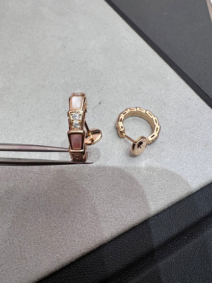 [AURORA]SERPENTI MOP PINK GOLD EARRINGS