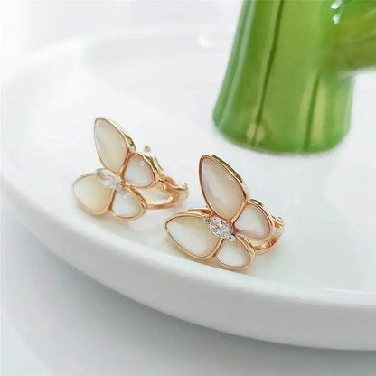 [AURORA]BUTTERFLY MOP DIAMOND EARRINGS