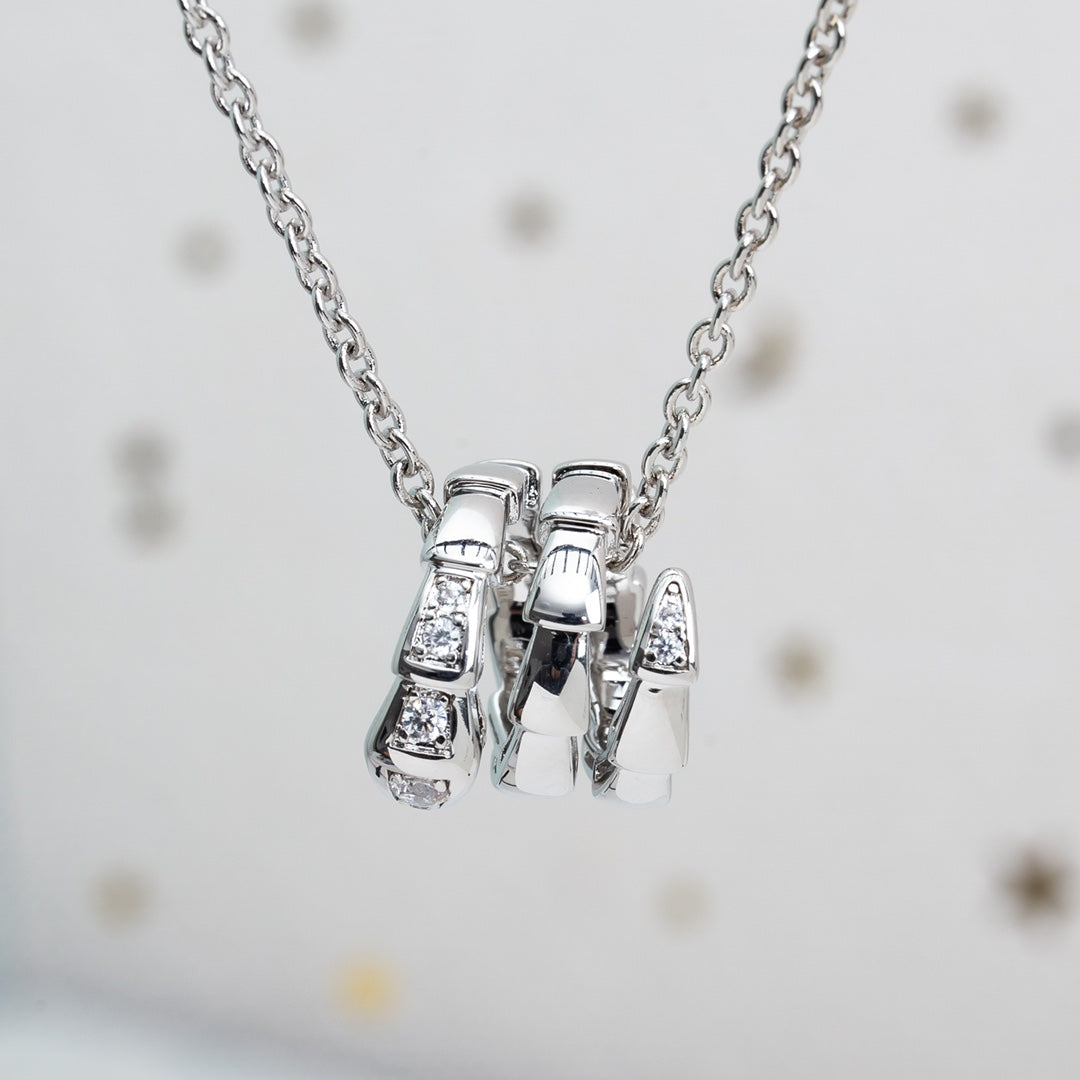 [AURORA]SERPENTI SILVER NECKLACE DIAMOND