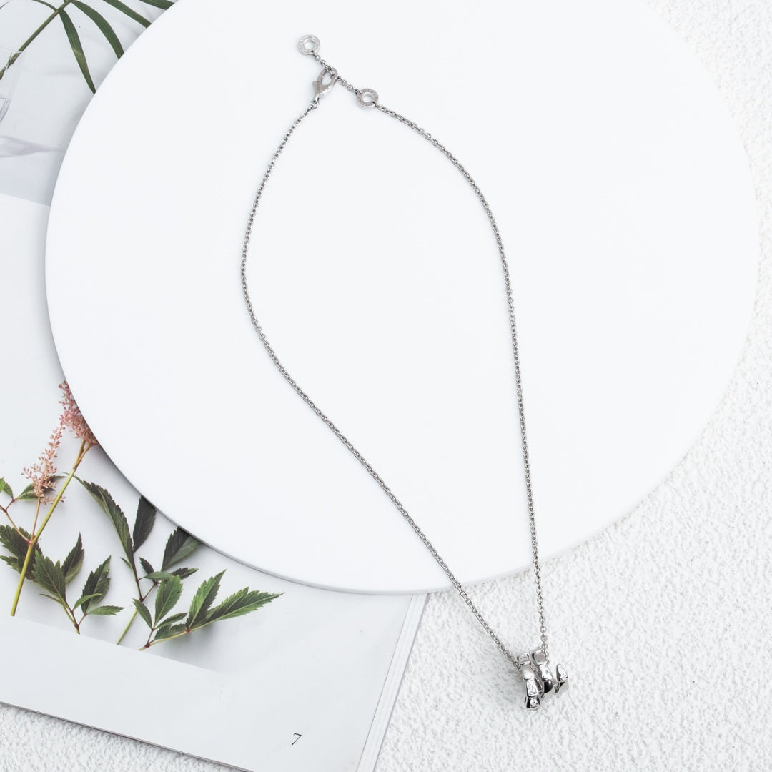 [AURORA]SERPENTI SILVER NECKLACE DIAMOND