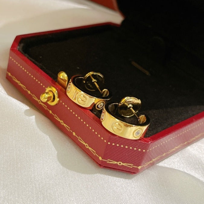 [AURORA]LOVE EARRINGS 5.7MM 2 DIAMONDS