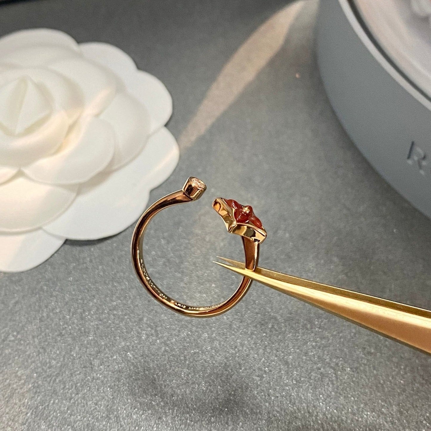 [AURORA]STAR 1 DIAMOND OPEN RING ROSE GOLD