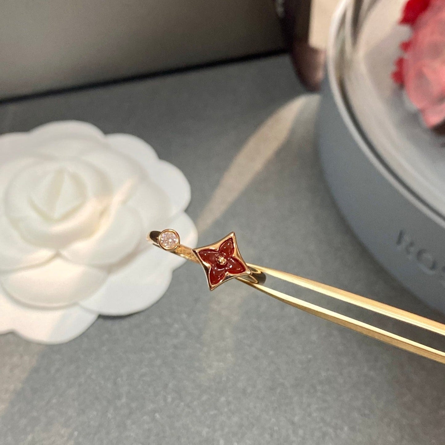 [AURORA]STAR 1 DIAMOND OPEN RING ROSE GOLD