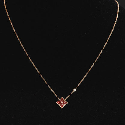 [AURORA]STAR NECKLACE PINK GOLD 1 DIAMOND