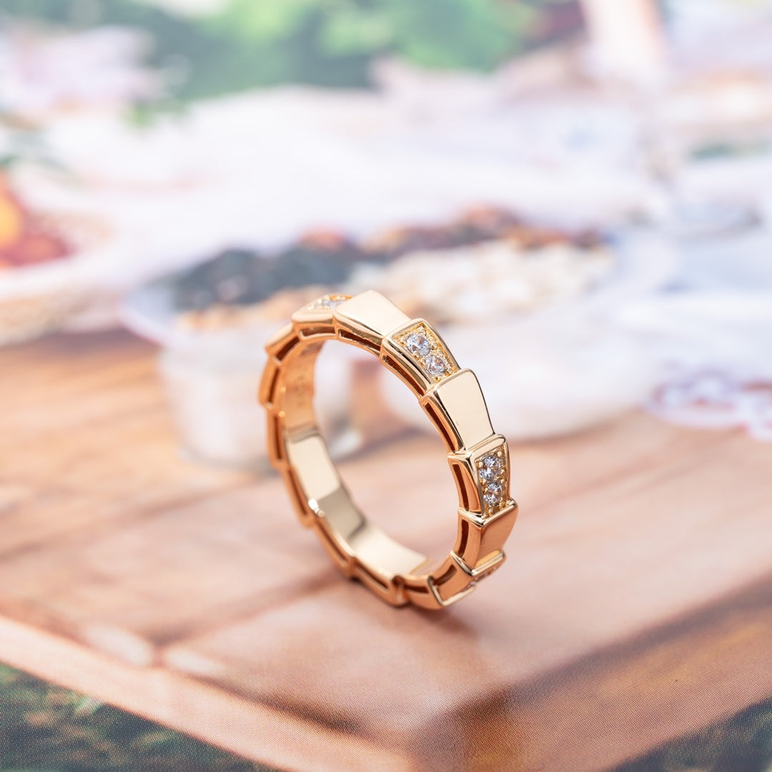 [AURORA]SERPENTI RING PINK GOLD  3MM