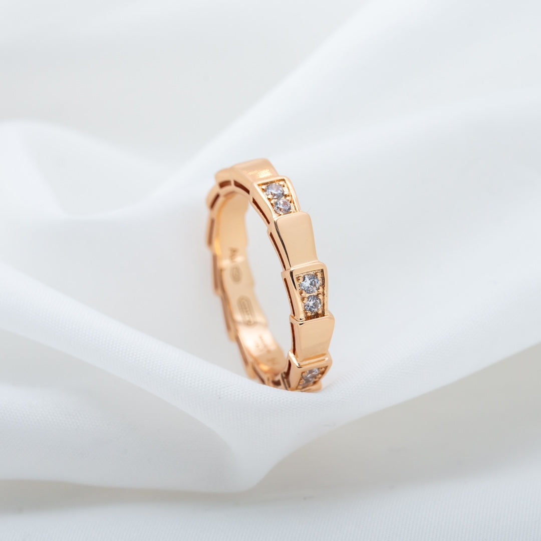 [AURORA]SERPENTI RING PINK GOLD  3MM