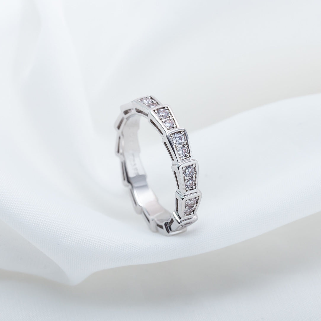 [AURORA]SERPENTI RING SILVER DIAMOND PAVED 3MM