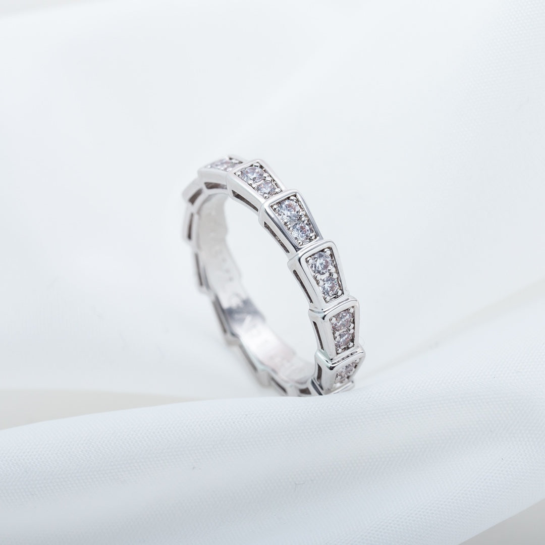 [AURORA]SERPENTI RING SILVER DIAMOND PAVED 3MM