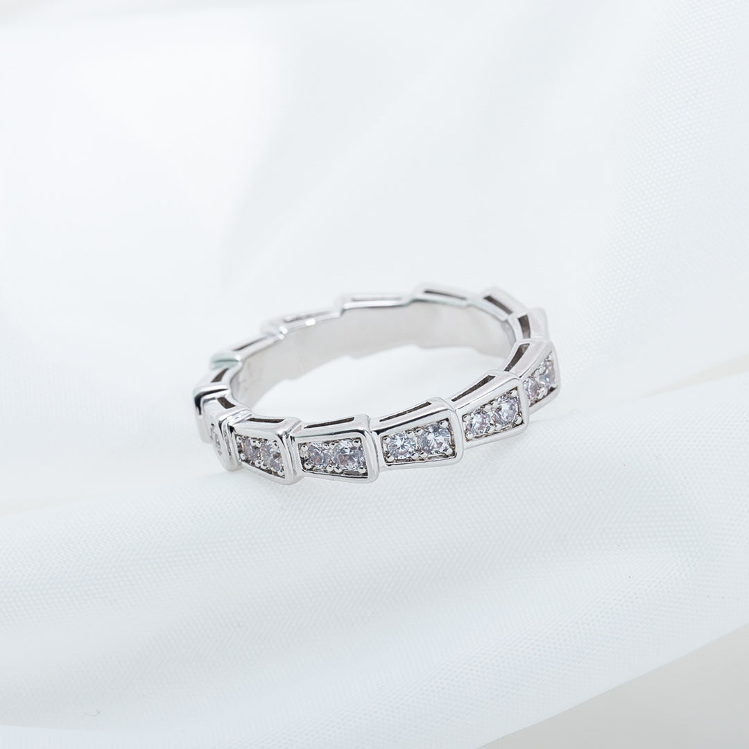 [AURORA]SERPENTI RING SILVER DIAMOND PAVED 3MM