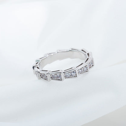 [AURORA]SERPENTI RING SILVER DIAMOND PAVED 3MM