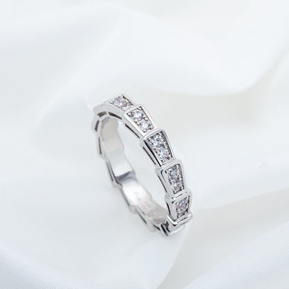 [AURORA]SERPENTI RING SILVER DIAMOND PAVED 3MM