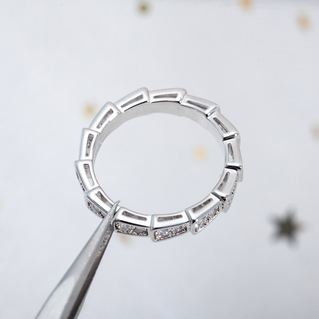 [AURORA]SERPENTI RING SILVER DIAMOND PAVED 3MM