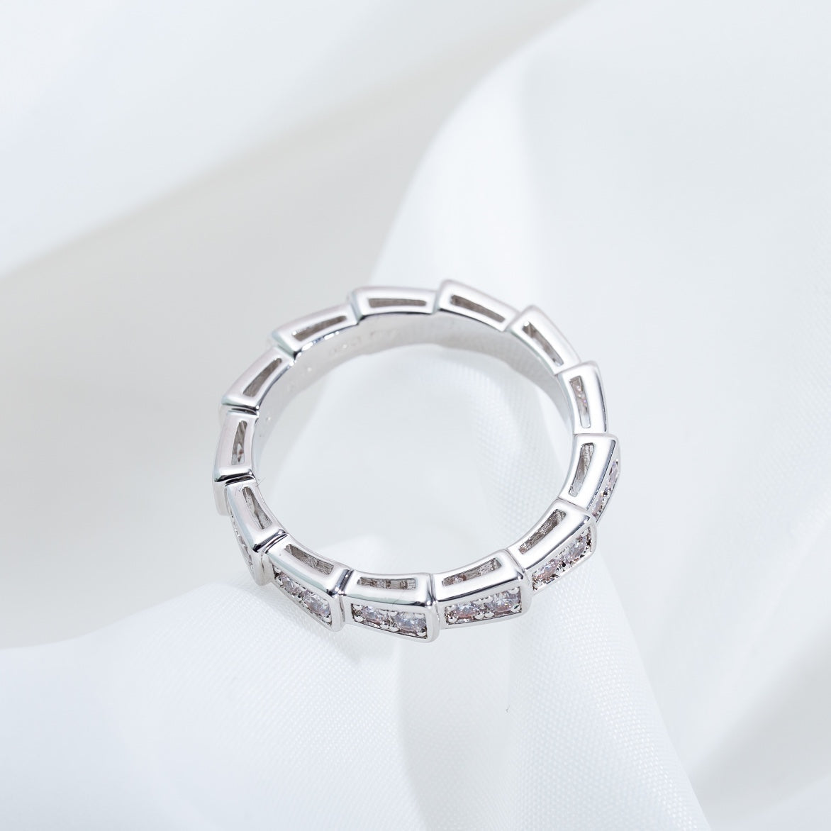 [AURORA]SERPENTI RING SILVER DIAMOND PAVED 3MM