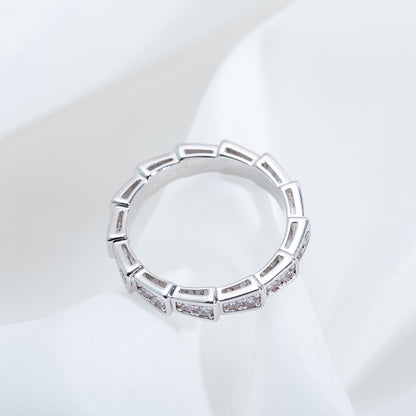 [AURORA]SERPENTI RING SILVER DIAMOND PAVED 3MM
