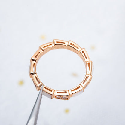 [AURORA]SERPENTI RING PINK GOLD DIAMOND MOP 3MM