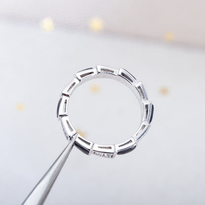 [AURORA]SERPENTI RING SILVER  DIAMOND BLACK MOP 3MM