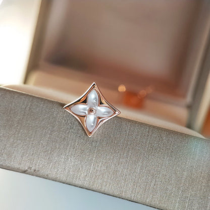 [AURORA]STAR MOP PINK GOLD EARRINGS