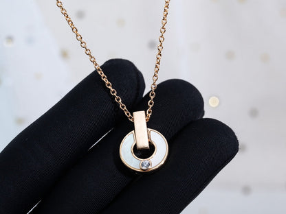[AURORA]GARI NECKLACE PINK GOLD MOP