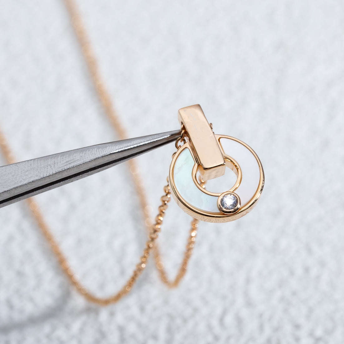 [AURORA]GARI NECKLACE PINK GOLD MOP