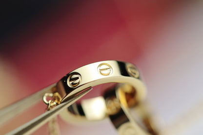 [AURORA]LOVE NECKLACE DOUBLE RING GOLD