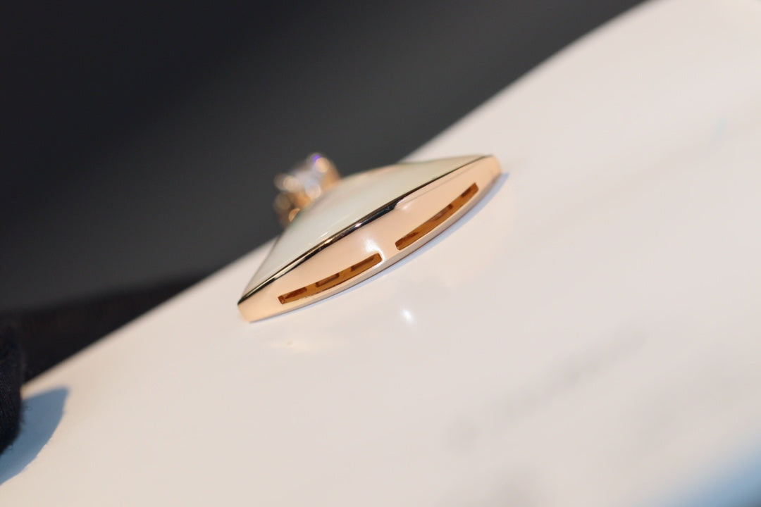 [AURORA]DREAM NECKLACE WHITE MOP PINK GOLD 1 DIAMOND