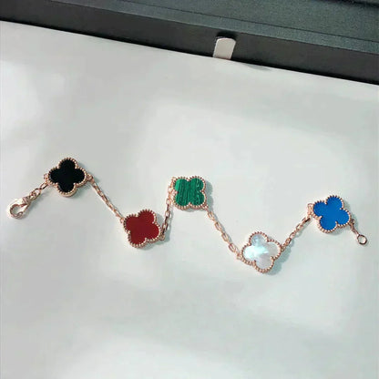 [AURORA]CLOVER 5 MOTIFS MULTICOLOR  BRACELET