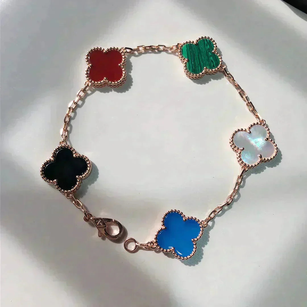 [AURORA]CLOVER 5 MOTIFS MULTICOLOR  BRACELET