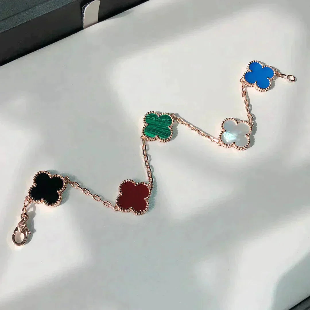 [AURORA]CLOVER 5 MOTIFS MULTICOLOR  BRACELET