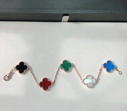 [AURORA]CLOVER 5 MOTIFS MULTICOLOR  BRACELET