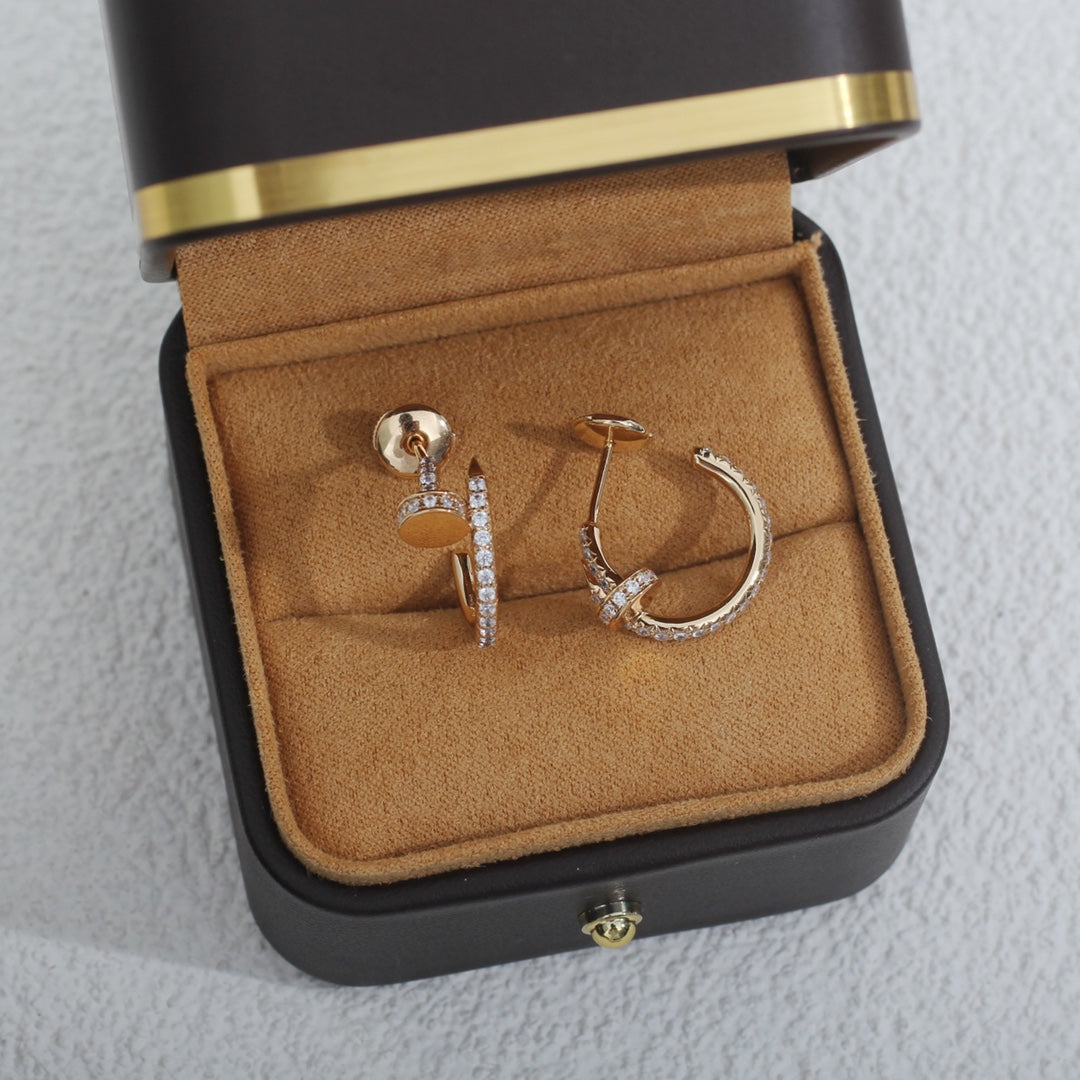 [AURORA]JUSTE EARRINGS 12.75MM PINK GOLD DIAMOND