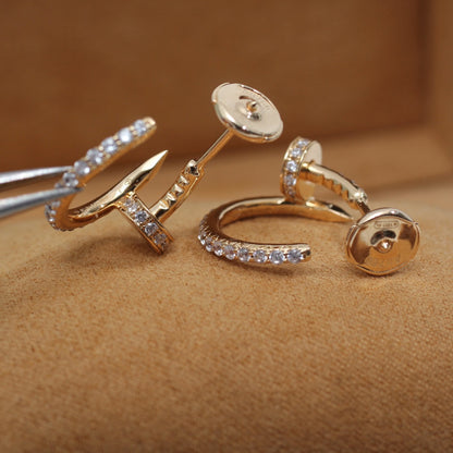 [AURORA]JUSTE EARRINGS 12.75MM PINK GOLD DIAMOND