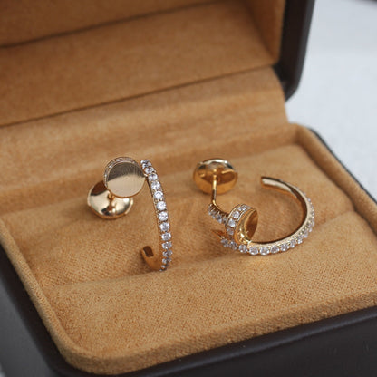 [AURORA]JUSTE EARRINGS 12.75MM PINK GOLD DIAMOND