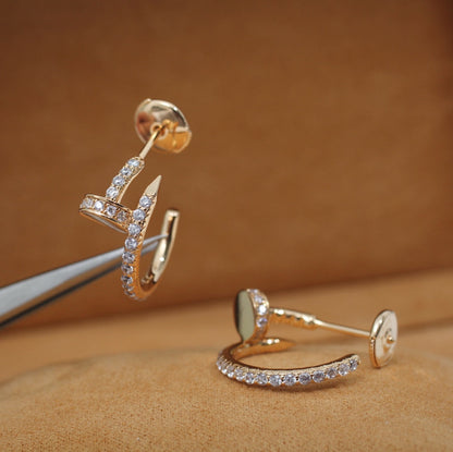 [AURORA]JUSTE EARRINGS 12.75MM PINK GOLD DIAMOND