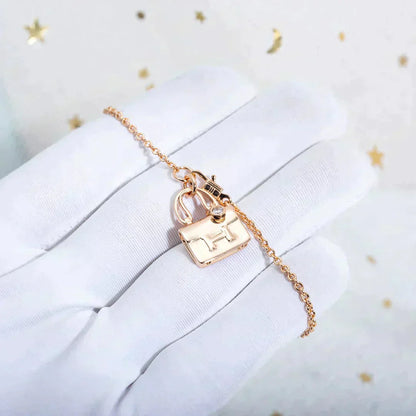 [AURORA]AMULETTE PEDANT ROSE GOLD NECKLACE