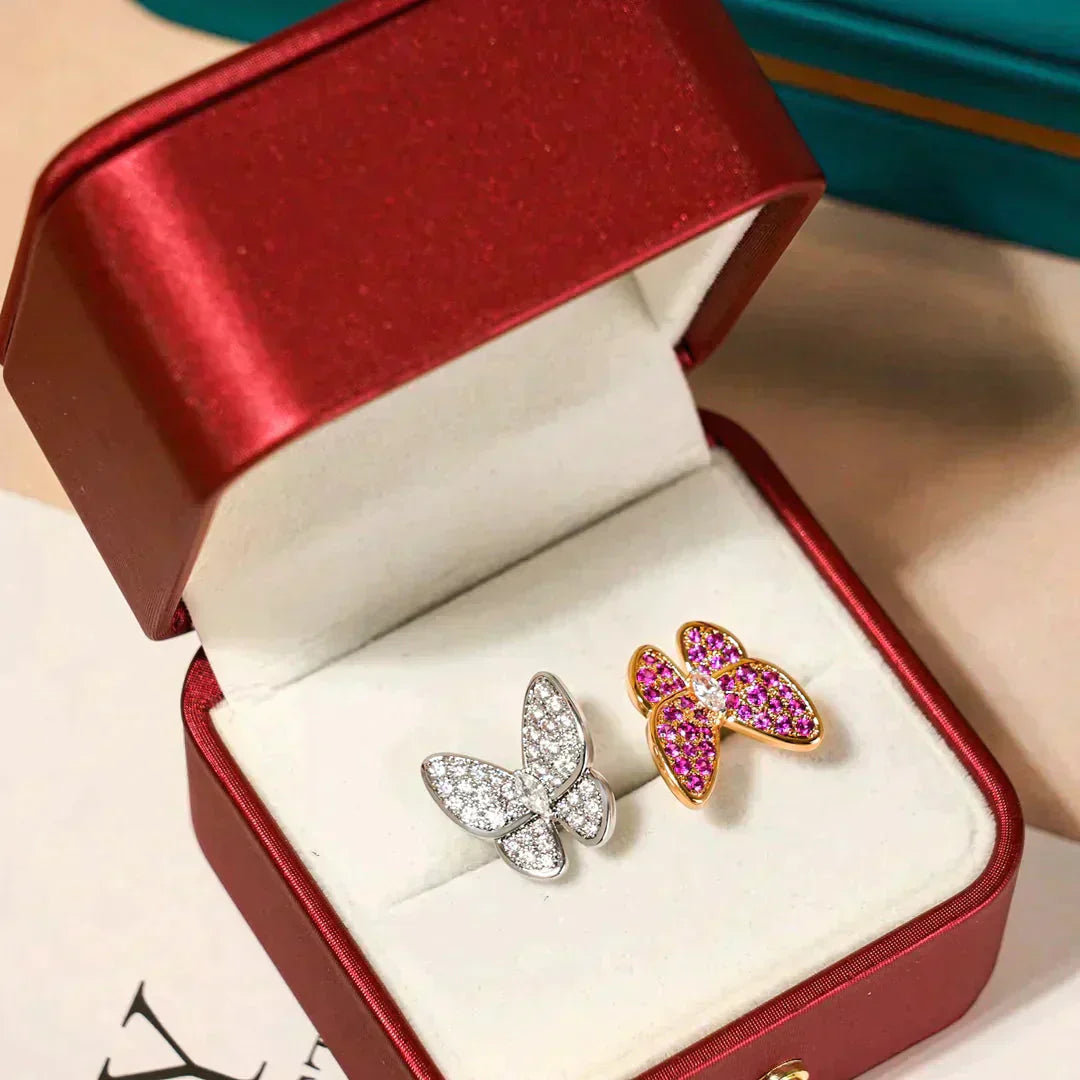 [AURORA]TWIN BUTTERFLY DIAMOND RING