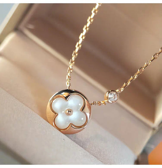 [AURORA]SUN MOP GOLD 1 DIAMOND NECKLACE