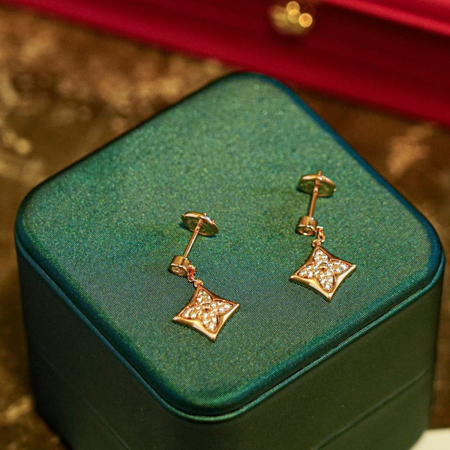 [AURORA]STAR DIAMONDS EARRINGS GOLD