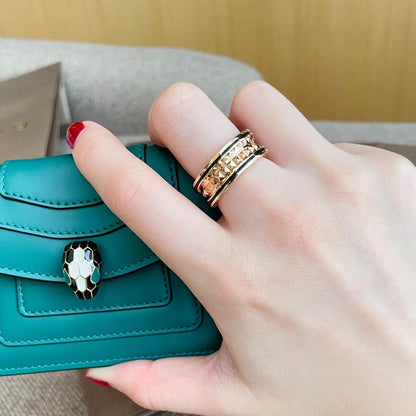 [AURORA]ZERO 1 PINK GOLD BLACK CERAMIC RING