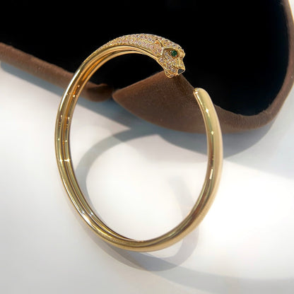 [AURORA]PANTHERE GOLD DIAMOND OPEN BRACELET