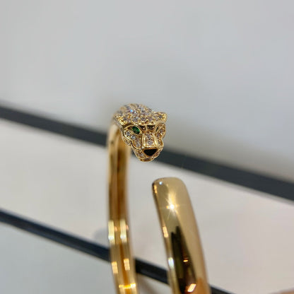 [AURORA]PANTHERE GOLD DIAMOND OPEN BRACELET