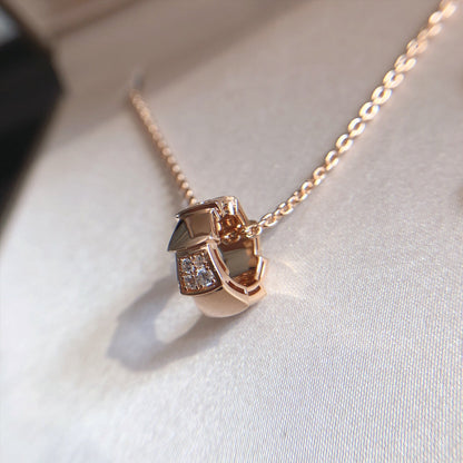 [AURORA]SERPENTI PEDANT DIAMOND PINK GOLD NECKLACE