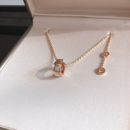 [AURORA]SERPENTI PEDANT DIAMOND PINK GOLD NECKLACE