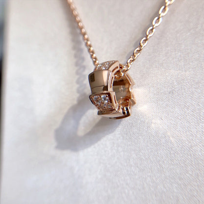 [AURORA]SERPENTI PEDANT DIAMOND PINK GOLD NECKLACE