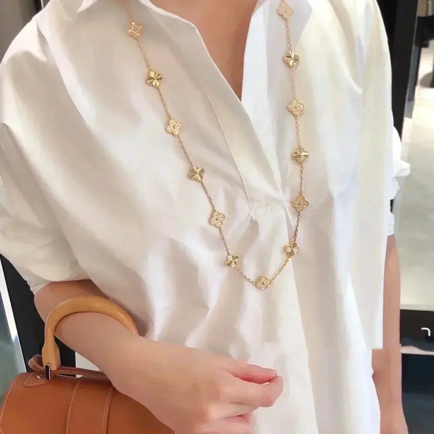 [AURORA]CLOVER 20 MOTIFS LASER DIAMOND NECKLACE