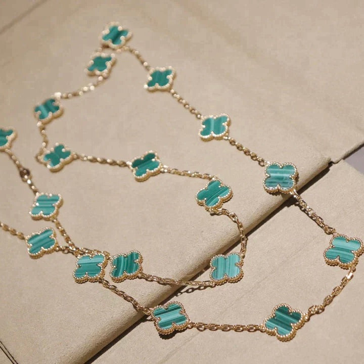 [AURORA]CLOVER 20 MOTIFS MALACHITE GOLD