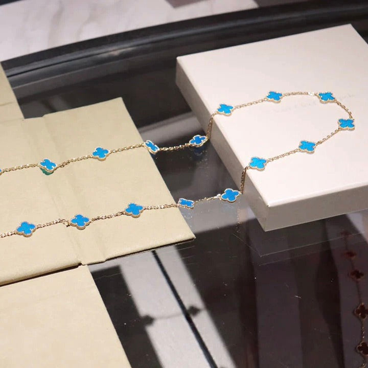 [AURORA]CLOVER 20 MOTIFS TURQUOISE GOLD