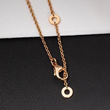 [AURORA]ZERO 1 WHITE CERAMIC PINK GOLD DIAMOND NECKLACE